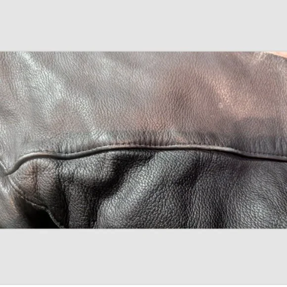 VINTAGE HARLEY DAVIDSON SIZE 46 MEN'S LEATHER MOTORCYCLE JACKET BLACK - Picture 3 of 7